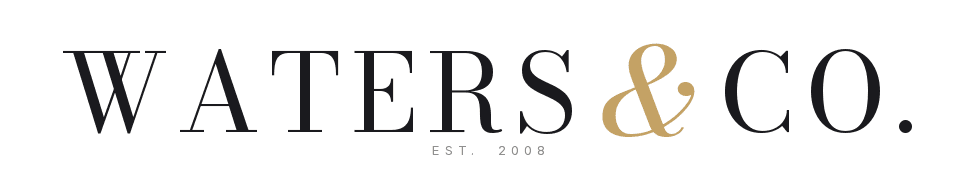 Waters & Co. logo — dark on light